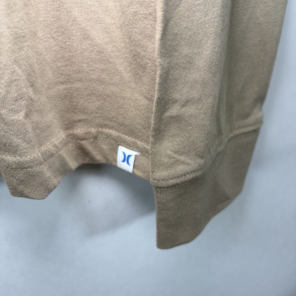 Hurley Lightweight T Shirt Hoodie Mens Size Large Beige Tan Floral Pullover NWT - Picture 4 of 12
